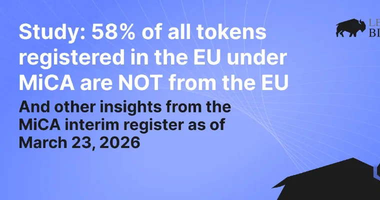 Study: 58% of all tokens registered in the EU under MICA are NOT from the EU image