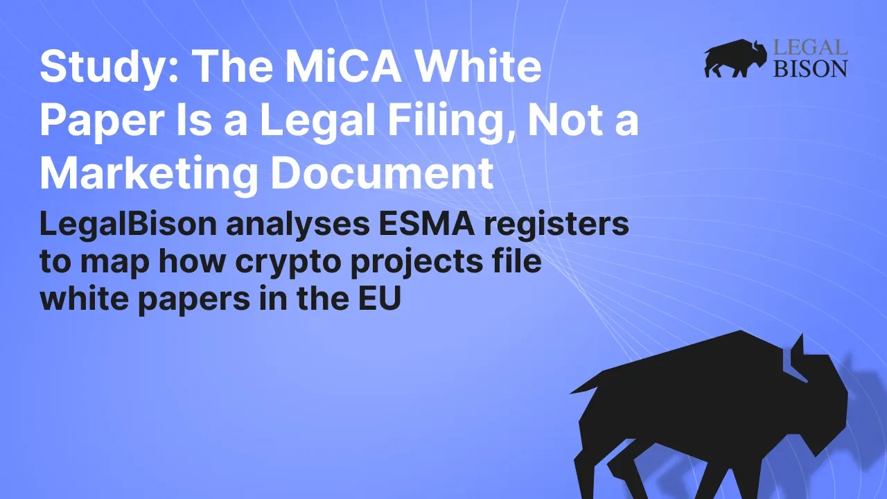 Study: The MiCA White Paper Is a Legal Filing, Not a Marketing Document image